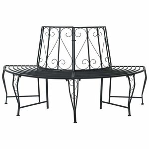 vidaXL Trebens 4-Antall seter 160 x 80 x 89 cm St&aring;l Svart halvrund