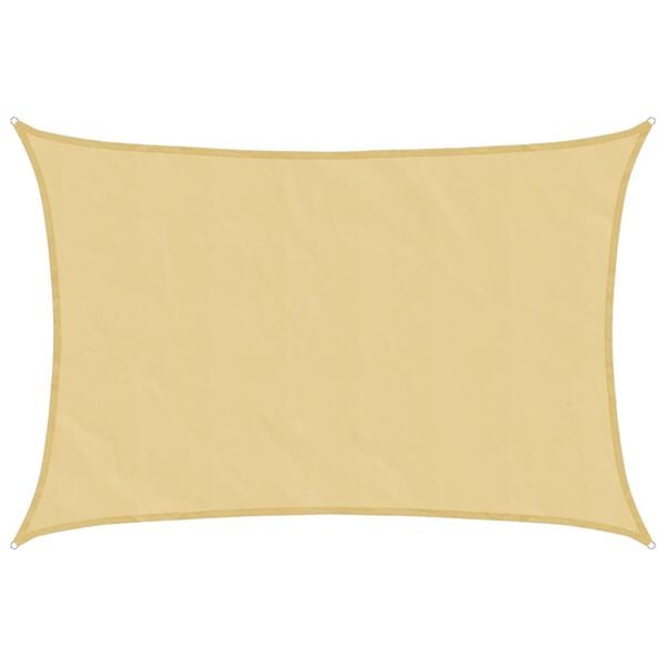 vidaXL Solseil sand 4x3 m 100% polyester oxford