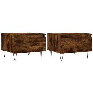 vidaXL Salongbord 2 stk r&oslash;kt eik 50x46x35 cm konstruert tre