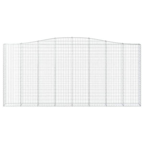 vidaXL Gabionkurver buede 8 stk 400x30x180/200 cm galvanisert jern