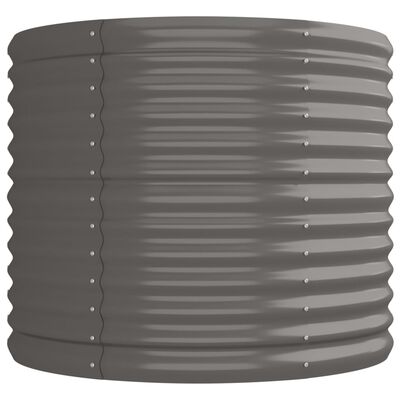vidaXL Høybed pulverlakkert stål 224x80x68 cm grå