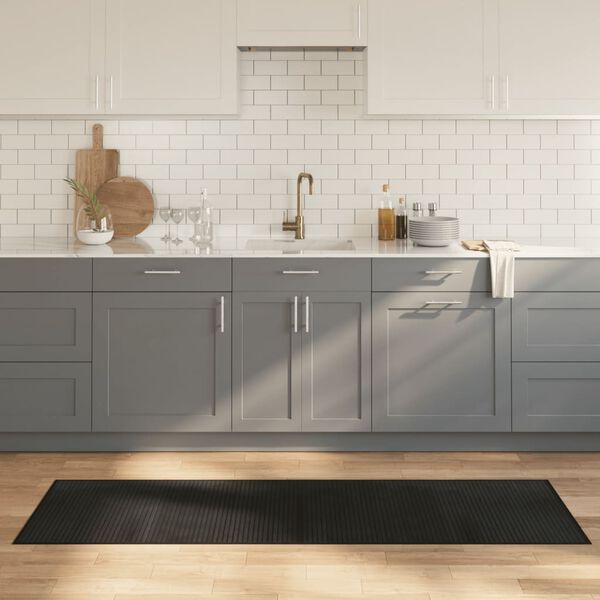 vidaXL Teppe rektangul&aelig;r svart 60x200 cm bambus