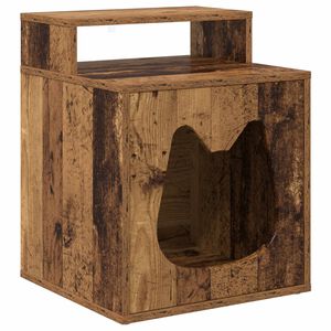 vidaXL Katt Hus Gammelt tre 42,5 x 40 x 53,5 cm Konstruert tre