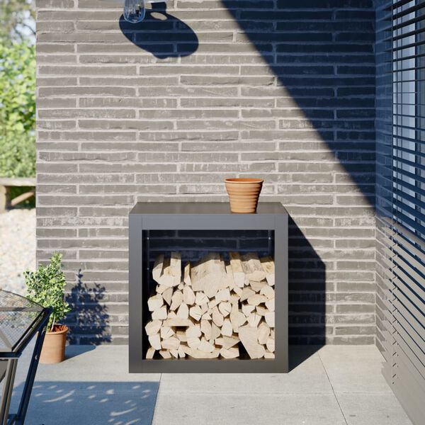 vidaXL Vedstativ antrasitt 60x40x60 cm st&aring;l