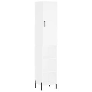 vidaXL Highboard hvit 34,5x34x180 cm konstruert tre