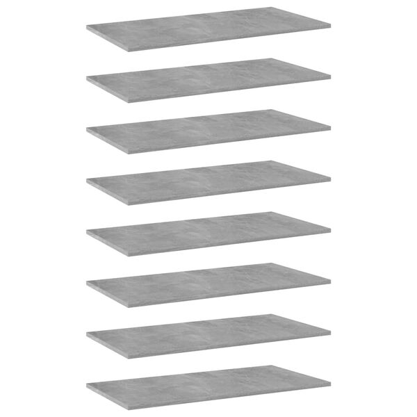 vidaXL Hylleplater 8 stk betonggr&aring; 80x40x1,5 cm sponplate