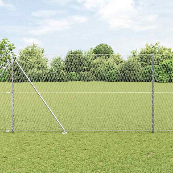 vidaXL Gjerdep&aring;le s&oslash;lv 25 x 1,6 m (25 mm netting) St&aring;l