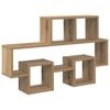 vidaXL Vegghylle med hylle artisan eik 82 x 15 x 51 cm Konstruert tre