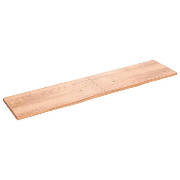 vidaXL Benkeplate til bad lysebrun 220x50x(2-4) cm behandlet heltre