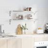vidaXL Vegghyller 2 stk 100x30x3 cm s&oslash;lv rustfritt st&aring;l
