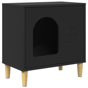 vidaXL Katt Hus Svart 51 x 30 x 52 cm Konstruert tre