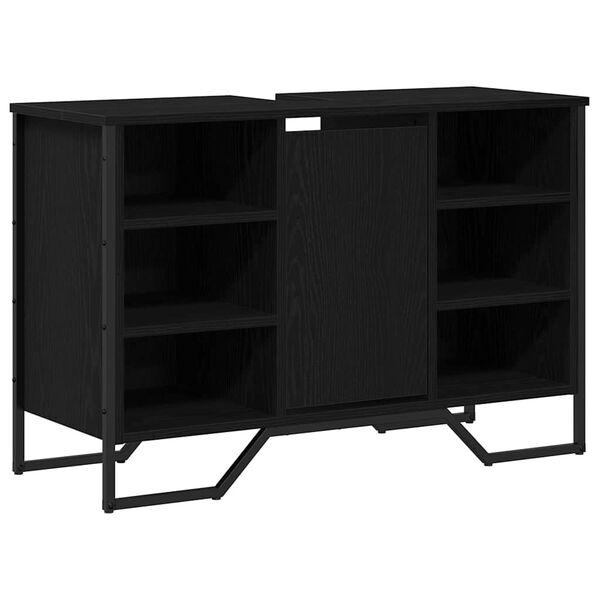 vidaXL Baderomsvaskeskap Svart Eik 91 x 35 x 60 cm Konstruert tre