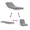 vidaXL Futonsofa med madrass hvit 70x206x11 cm heltre furu
