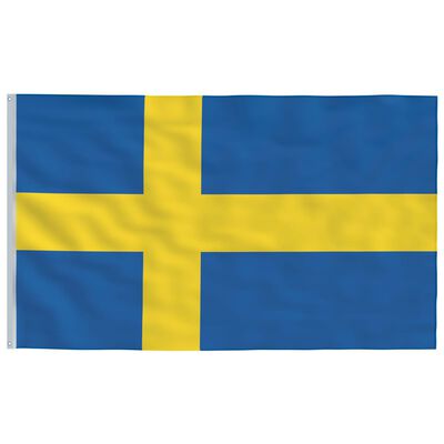 vidaXL Svensk flagg og stang 6,23 m aluminium