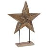 vidaXL Juletre Stjerne LED-lys Brun 59,5 x 18 x 74 cm Massivt Teaktre