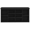 vidaXL Skobenk med hylle Svart Eik 102 x 32 x 50 cm Konstruert tre