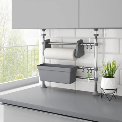 vidaXL Justerbar kjøkkenvaskarrangør aluminium