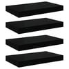 vidaXL Flytende vegghyller 4 stk h&oslash;yglans svart 40x23,5x3,8 cm MDF