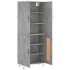 vidaXL Highboard betonggr&aring; 69,5x34x180 cm konstruert tre