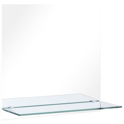 vidaXL Veggspeil med hylle 60x60 cm herdet glass