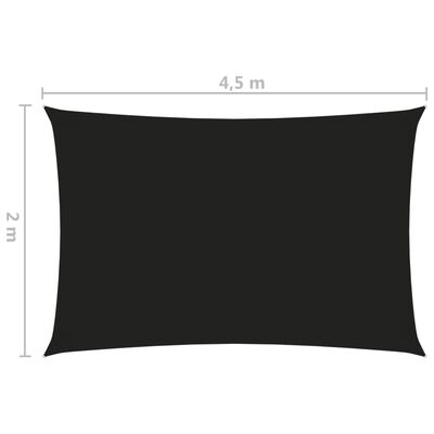 vidaXL Solseil oxfordstoff rektangulær 2x4,5 m svart