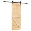 vidaXL Skyved&oslash;r Naturlig og svart 80 x 210 cm Massiv Furu Tre
