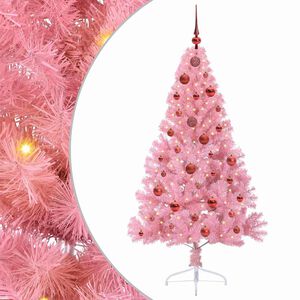 vidaXL Kunstig Forh&aring;ndsopplyst Juletre med 150 LED Rosa 150 cm PVC