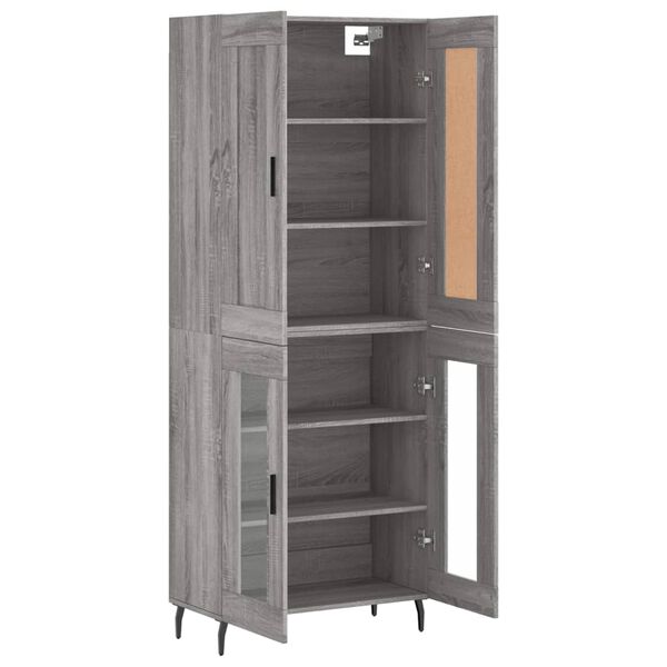 vidaXL Highboard gr&aring; sonoma 69,5x34x180 cm konstruert tre