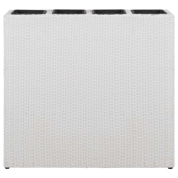 vidaXL Høybed med 4 potter 2 stk polyrotting hvit