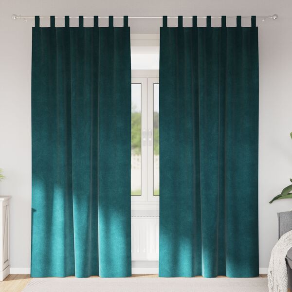vidaXL Blendingsgardiner 2 pcs Mørkegrønn 140 x 260 cm Fløyel
