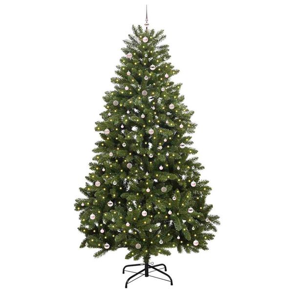 vidaXL Kunstig juletre med 300 LED gr&oslash;nn 300 cm PVC og metall