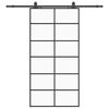 vidaXL Skyved&oslash;r med monteringssett svart 102x205 cm ESG-glass