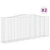vidaXL Gabionkurver buede 2 stk 400x50x160/180 cm galvanisert jern