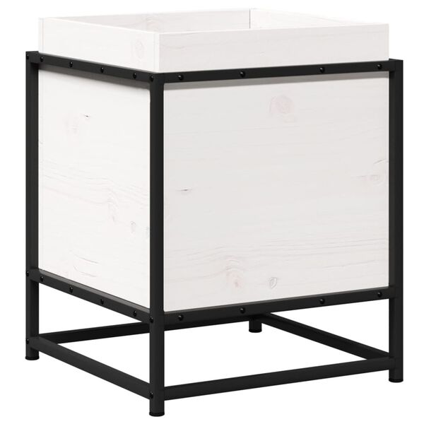 vidaXL Hageplantekasse hvit 40x40x50 cm heltre furu