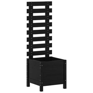 vidaXL Hageplantekasse med stativ svart 39x39,5x114 cm heltre furu