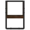 vidaXL Vegghylle med stang brun eik 20x25x30 cm