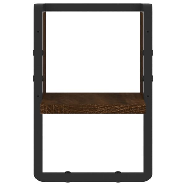 vidaXL Vegghylle med stang brun eik 20x25x30 cm