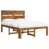 vidaXL Dobbel Sengramme med Hodegjerde ROSTOCK Naturlig 140 x 190 cm