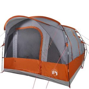 vidaXL Tunneltelt for camping 3 personer gr&aring; og oransje vanntett