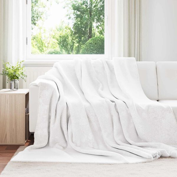 vidaXL Kastteppe Hvit 240 x 270 cm Fleece
