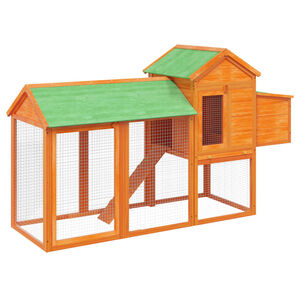 vidaXL H&oslash;nseg&aring;rd brun 193x65x117 cm heltre furu