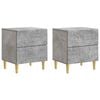 vidaXL Nattbord 2 stk. Betonggr&aring; 43 x 34,5 x 48 cm Konstruert tre