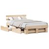 vidaXL Sengestamme med hodegjerde Brun 140 x 190 cm Massiv furu