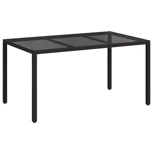 vidaXL Hagebord Svart 150 x 90 x 75 cm polyrotting