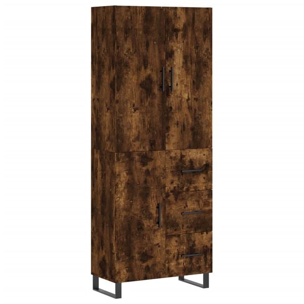 vidaXL Highboard r&oslash;kt eik 69,5x34x180 cm konstruert tre