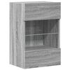 vidaXL Vegghengte skap med LED-lys for TV 2 stk grå sonoma 40x30x60,5 cm