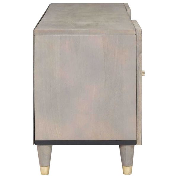 vidaXL TV-skap med skuff med dør Grå 105 x 33 x 46 cm Massiv mango tre