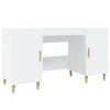 vidaXL Skrivebord hvit 140x50x75 cm konstruert tre