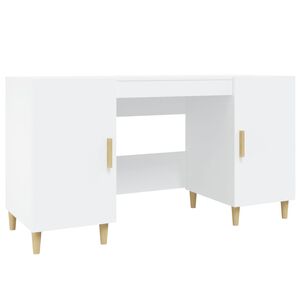 vidaXL Skrivebord hvit 140x50x75 cm konstruert tre