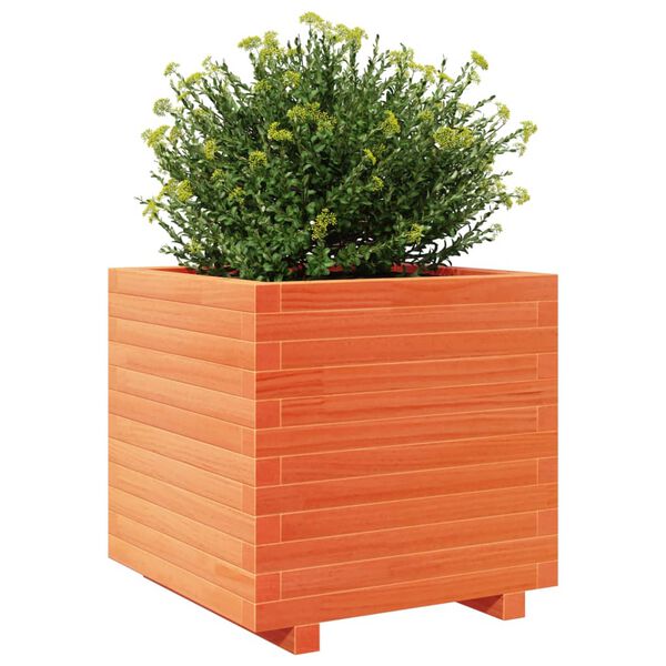 vidaXL Plantekasse voksbrun 50x50x49,5 cm heltre furu